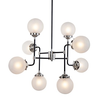 Nowoczesny żyrandol mleczne klosze Bistro 90cm